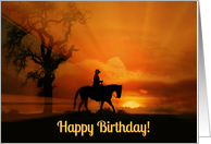 Country Western Cowboy Happy Birthday Horse and Rider card