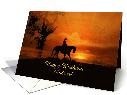 Country Western Cowboy Happy Birthday Custom Name card (1517194)