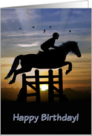 Happy Birthday Hunter Jumper, Horse and Rider, Happy Trails card