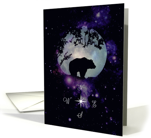 Follow Your Dreams Spiritual Universe and Bear Compass card (1524132)
