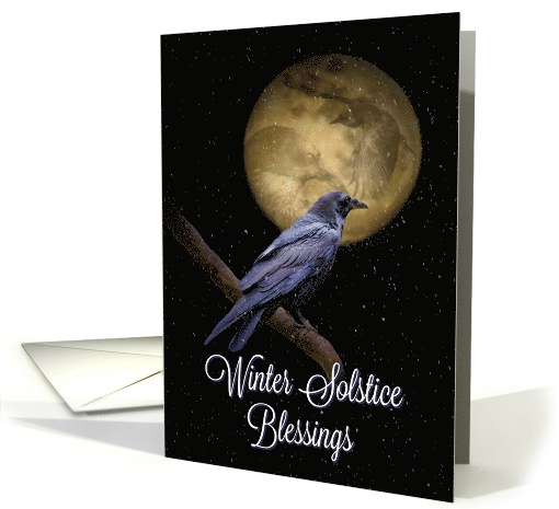 Winter Solstice Raven and Moon, Native American, Mystical... (1524602)