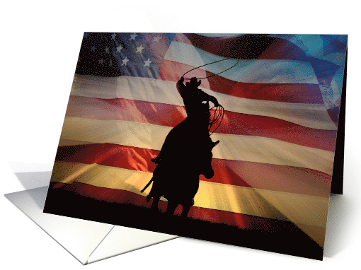 Patriotic Cowboy Happy Birthday, American Flag Birthday,... (1529538)