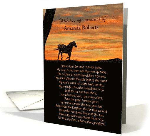 Spiritual Sympathy Card, Customize with Name, Frame-able... (1532214)