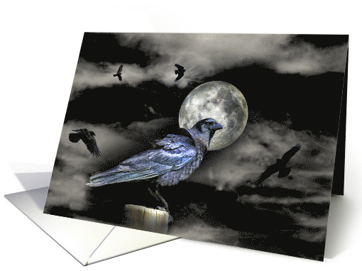 Happy Halloween Edgar Allan Poe's The Raven Mystical and Scary card