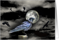 Happy Halloween Edgar Allan Poe’s The Raven, Mystical and Scary card