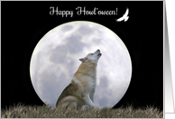 Wolf and Moon Halloween, Happy Halloween, Howling Wolf Wild Halloween card