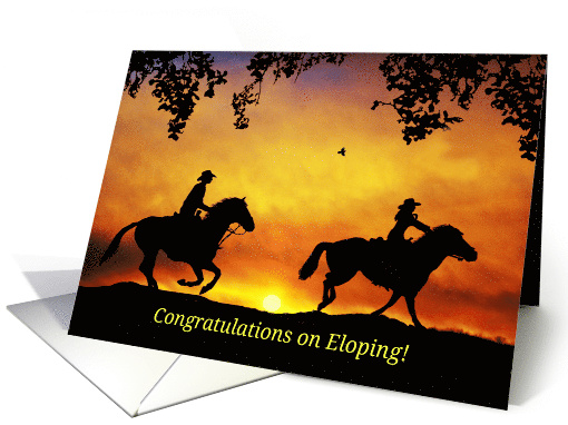 Super Cute Cowboy and Cowgirl Congratulation on Eloping,... (1535972)