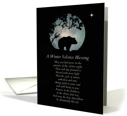 Native American Inspired Winter Solstice Blessings, Bear Solstice card