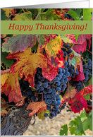 Autumn Wine Vineyard Happy Thanksgiving with Fall Foliage card