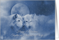 1st Christmas Together as Husband and Wife, Married Couple Wolves card