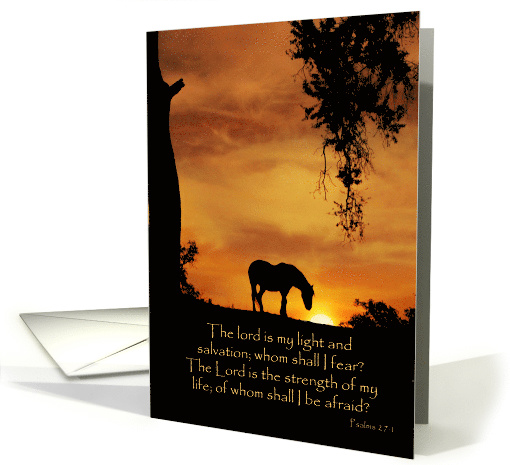 Spiritual Horse and Light Psalms 27:1 Cancer Diagnosis Support card