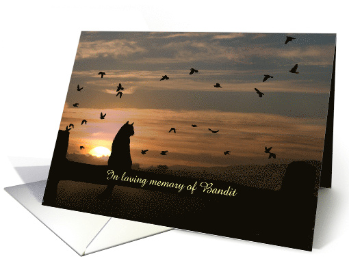 Custom Name Cat Sympathy, Loss of Cat, Cat Memorial Tribute card