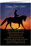 Horse Happy New Year Dressage Horse and Rider, card