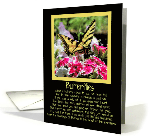 Butterfly Transition Sympathy, Spiritual Sympathy Poem card (1554242)