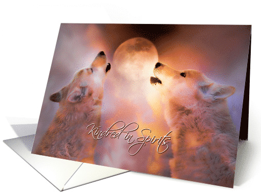 Kindred Spirits, Soul Mate Two Wolves Happy Valentine's Day card