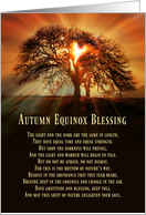 Autumn Equinox Blessing With Oak Tree and Heart, Mabon Blessing card