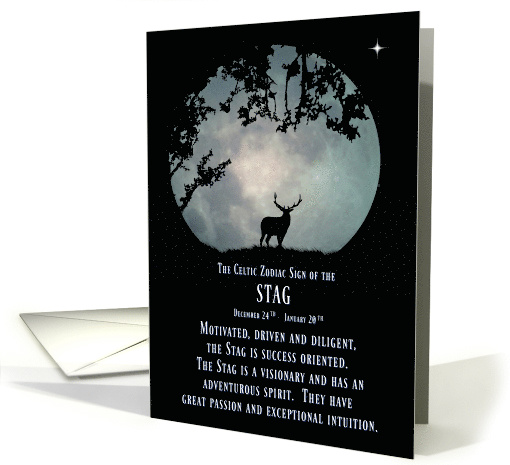 Celitc Zodiac Sign of the Stag, Capricorn Birthday card (1555196)