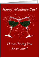 Valentines Day for the Wine Drinking Aunt Funny card