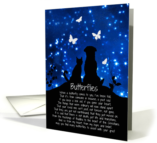 Spiritual Sympathy Poem Butterfiles, Dog and Cat,... (1555678)