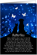 Spiritual Sympathy Poem Butterfiles, Dog and Cat, Metaphysical New Age card