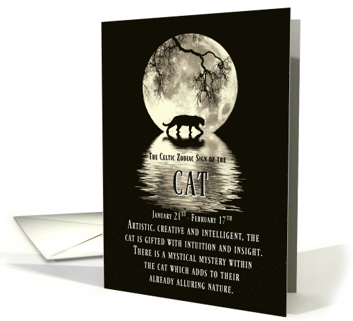 The Celtic Zodiac Sign of the Cat, Traditional Aquarius card (1556264)