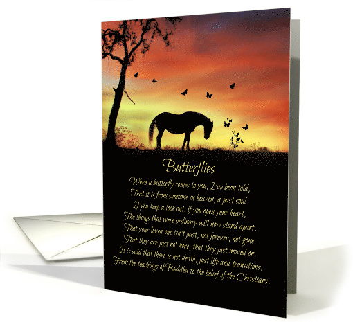 Spiritual Sympathy with Horse, Butterflies and Poem card (1557568)