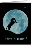 Unicorn and moon Birthday, Pretty Unicorn Birthday card