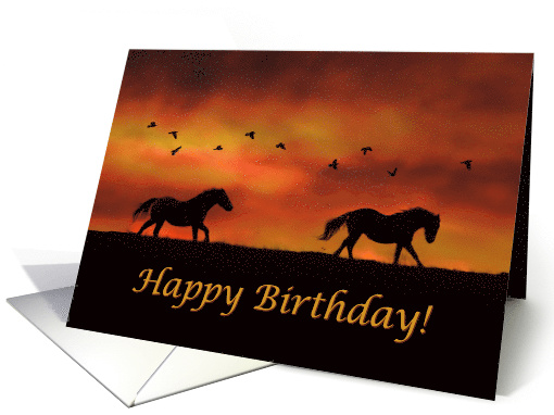 Horse Happy Birthday, Horses Running in the Sunset,... (1558312)