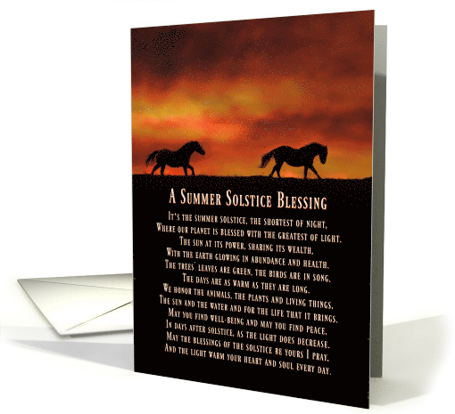 Horses Running Summer Sosltice Blessings, Native American... (1558902)