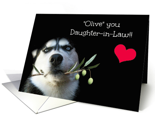 Daughter in Law Happy Mother's Day, Cute and Sweet Husky Dog card