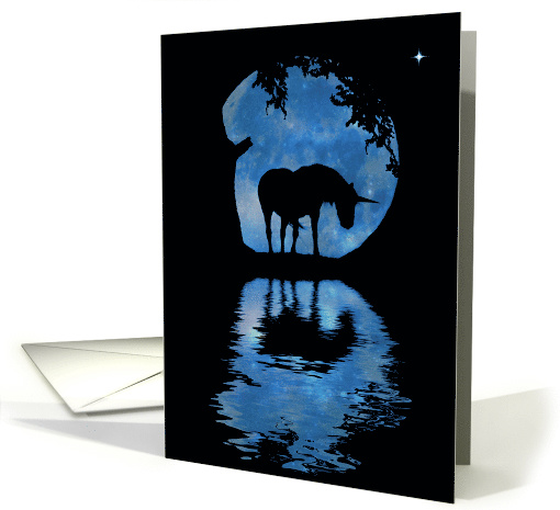 Unicorn and Moon Happy Birthday, Magical Fantasy Happy Birthday card