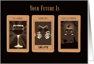 Funny Wine Themed Happy Halloween Tarot card