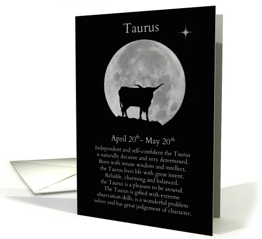 Zodiac Sign Taurus April and May Birthday card (1564338)