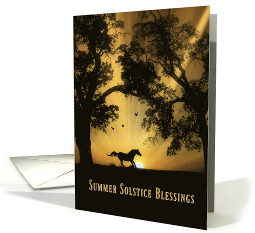 Summer Solstice, Mid-Summer's Eve, Litha Nature Horse And Sun card