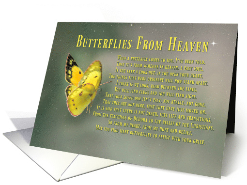 Butterflies From Heaven Sympathy Grieving Support card (1565226)