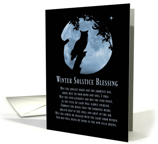 Native American Inspired Owl Winter Solstice Blessings card (1565512)
