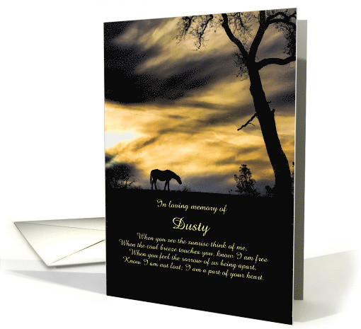 Custom Spiritual Horse Sympathy, Loss of Horse card (1567370)