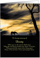Custom Spiritual Horse Sympathy, Loss of Horse card