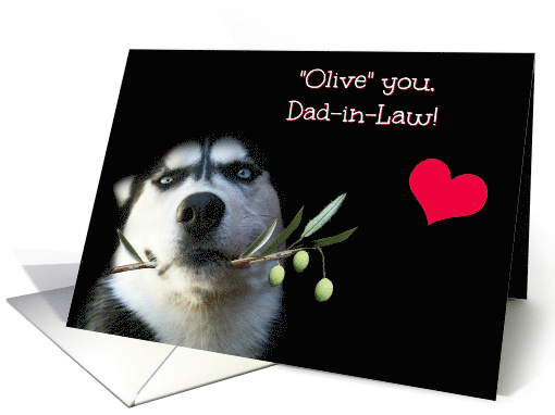 Fun I Love You Father In Law Happy Birthday with Cute Dog card