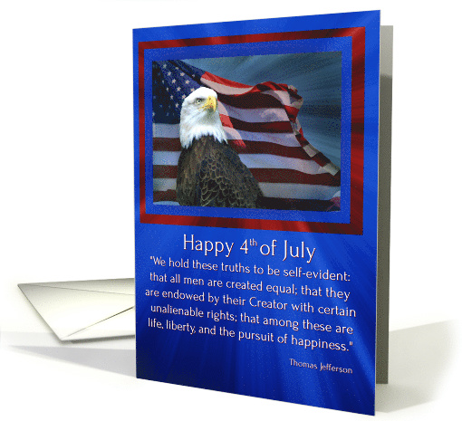 Happy 4th of July Independence Day Bald Eagle and American Flag card