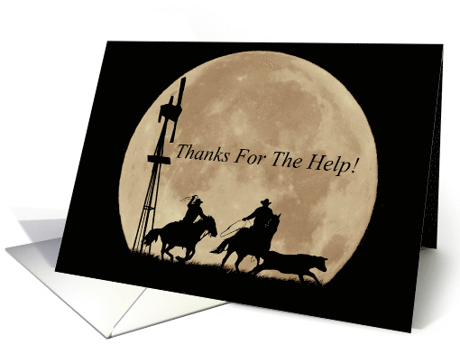 Cowboy Thank You, Thanks for the Help Country Western card (1572982)