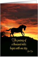 Horse Encouragement Famous Saying Lao Tzu Journey of A Thousand Miles card