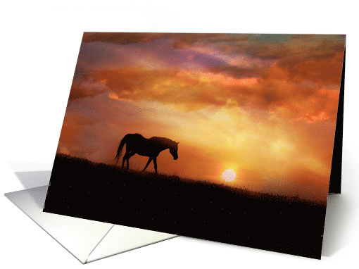 Horse in the Sunrise Encouragement With Famous Spiritual Quote card