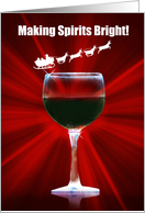 Wine Happy Holidays Christmas card