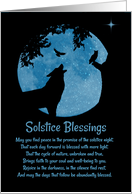 Winter Solstice Blessings with Wolf Owl and Raven and Sparkly Moon card