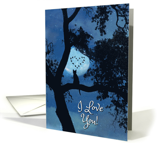 Cat and Moon I Love You, You are a Blessing in My Life card (1575882)