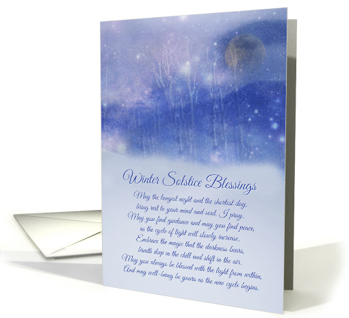 Solstice Night Winter Solstice Blessing With Moon Aspen and Snow card