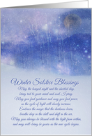 Solstice Night Winter Solstice Blessing With Moon Aspen and Snow card