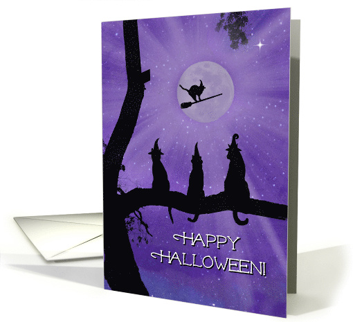 Black Cats and Witch Hats Happy Halloween card (1577674)