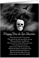 Dia de Los Muertos Raven or Crow and Skull Day of the Dead card